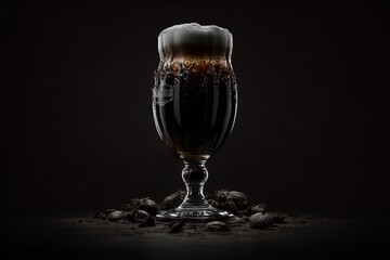 Refreshing Brew Delight: Close-Up of a Tempting Glass of Beer. Thirst-Quenching Elegance.
