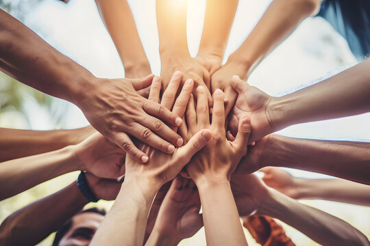 Diverser H&auml;ndedruck: Einigkeit und Verbundenheit in Vielfalt besiegeln