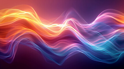 Vibrant Harmony: A Colorful Wave Background in Light Violet-Orange Style, Featuring Striking...