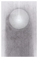 Poster with light bulb on an abstract background