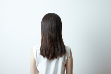 綺麗な髪の毛の日本人女性