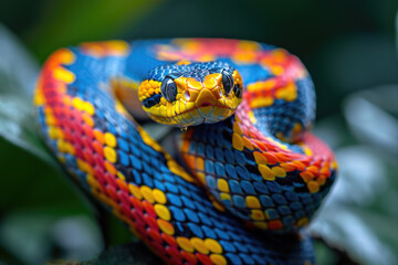 Fototapeta premium Eine lebendige Schlange mit einem auffälligen Zickzackmuster