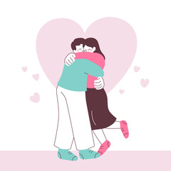 Valentine's Day Couple Standing in Embrace