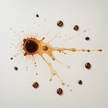 Coffee and tea stains isolated on a transparent background - high-quality free stock PNG image of stains left by cup bottoms. Round stains from coffee isolated, cafe stain from beverages.