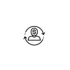 Human money exchange icon