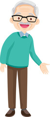 Fototapeta premium elderly man or grandfather in actions character