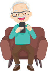 elderly man or grandfather in actions character