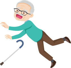 Fototapeta premium elderly man or grandfather in actions character