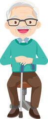 Obraz premium elderly man or grandfather in actions character
