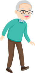 Fototapeta premium elderly man or grandfather in actions character
