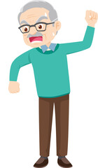 elderly man or grandfather in actions character