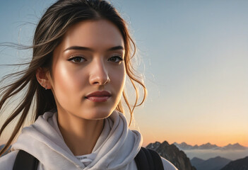 Fototapeta premium Lady of the Mountain at Dusk