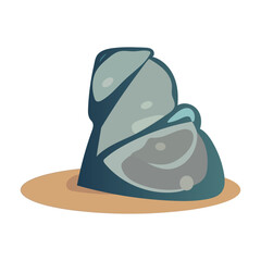 Stones of colorful set. The cartoon design of the stones adds a playful element to the illustration, turning a simple natural motif into an engaging and charming work of art. Vector illustration.