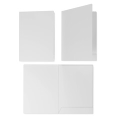 Folder with Paper - Top View on white background