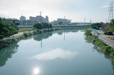 Obraz premium view of the river and the city