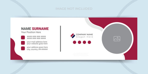 Corporate business professional modern email signature template or email footer and personal social media cover template design