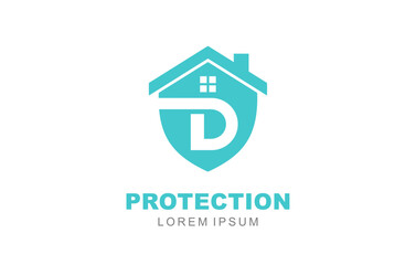 D Letter House Property logo template for symbol of business identity
