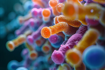 A close-up view of antibiotics binding to bacterial ribosomes. - obrazy, fototapety, plakaty