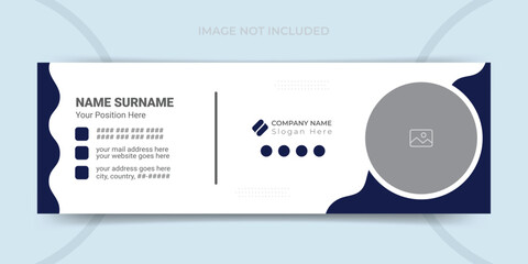 Corporate business professional modern email signature template or email footer and personal social media cover template design - obrazy, fototapety, plakaty