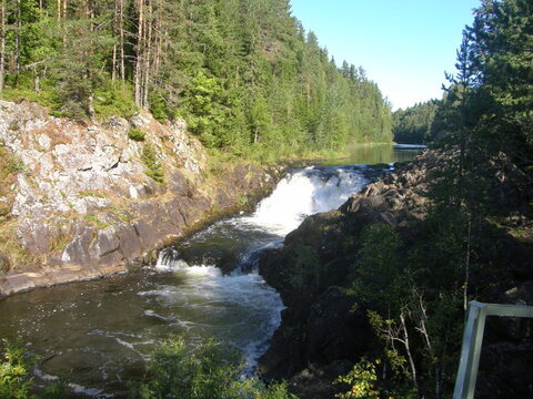 Kivach waterfall in summer, Republic of Karelia, Russia.