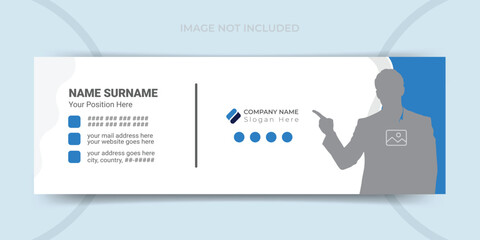 Corporate business professional modern email signature template or email footer and personal social media cover template design