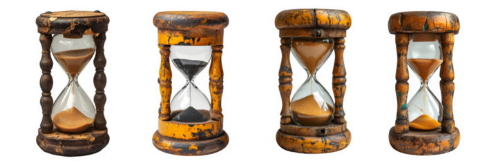 hourglass isolated on transparent background ,antique hourglass png ,generative ai