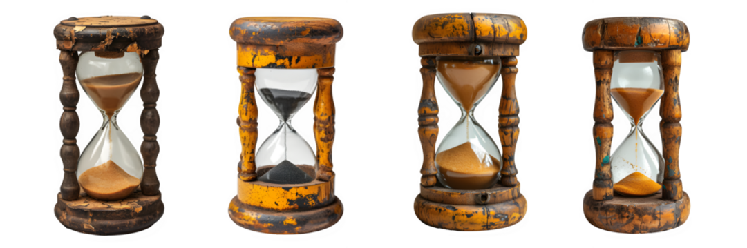 hourglass isolated on transparent background ,antique hourglass png ,generative ai