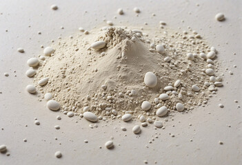 White kaolin clay powder texture, mineral clay mask backdrop. - Powered by Adobe