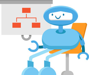 Fototapeta premium Robot Character and Organization Chart 