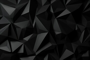Chaotic black low poly surface computer generated abstract background