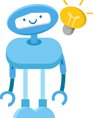 Robot Character and Light Bulb
