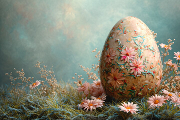 Obraz na płótnie Canvas easter eggs in a nest