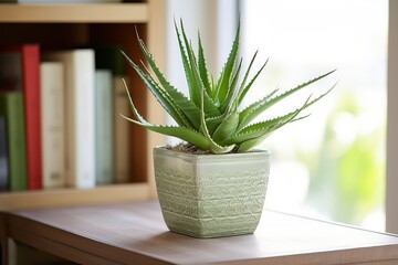 Decorating style with a potted Aloe vera succulent