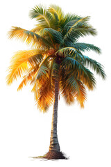coconut tree isolated on transparent background ,palm tree png ,generative ai