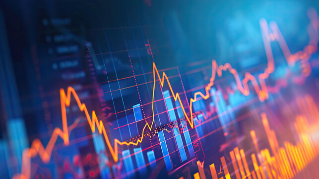 Financial Growth: An illustration of a financial chart with upward trends and growth indicators, symbolizing success and prosperity in business and finance