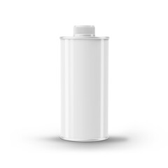 Glossy Oil Tin Can on white background