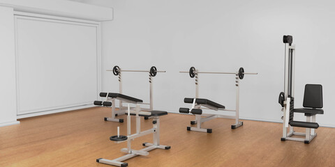 gym wall with equipment
