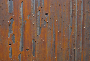 Rough texture of corroded iron plate, weathered metal background