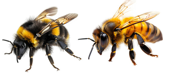 honey bee isolated on transparent background ,bumblebee png ,generative ai