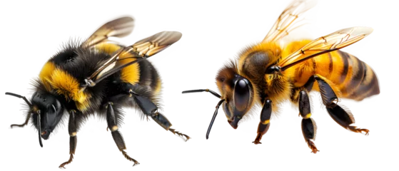 Kissenbezug honey bee isolated on transparent background ,bumblebee png ,generative ai © Leo