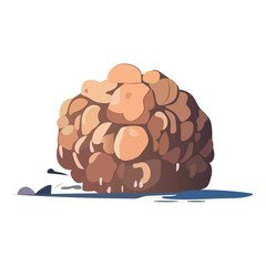 Volcano of colorful set. An artful illustration of a volcanic eruption, skillfully blend smoke clouds to create a visually striking image on a blank white canvas. Vector illustration.