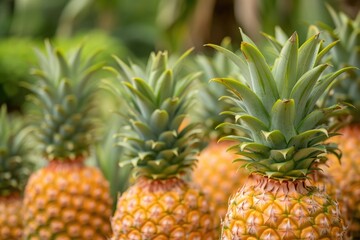 Fototapeta premium Pineapples at the garden.