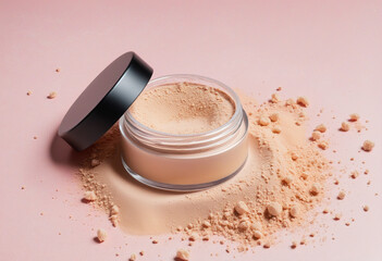 Neutral-colored face powder for makeup background