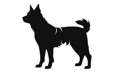 Alabai Dog Vector black Silhouette isolated on a white background