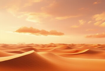 Fototapeta na wymiar Desert Scene With Sand Dunes and Clouds