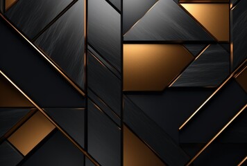 Black and Gold Geometric Wallpaper