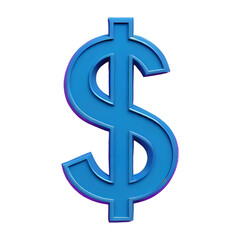 Obraz premium Dollar Sign symbol 3d isolated on transparent background