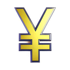 Fototapeta premium Yen Symbol 3d isolated on transparent background