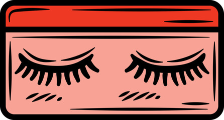 Hand drawn False Eyelashes Illustration