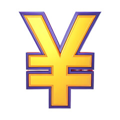 Fototapeta premium Yen Symbol 3d isolated on transparent background